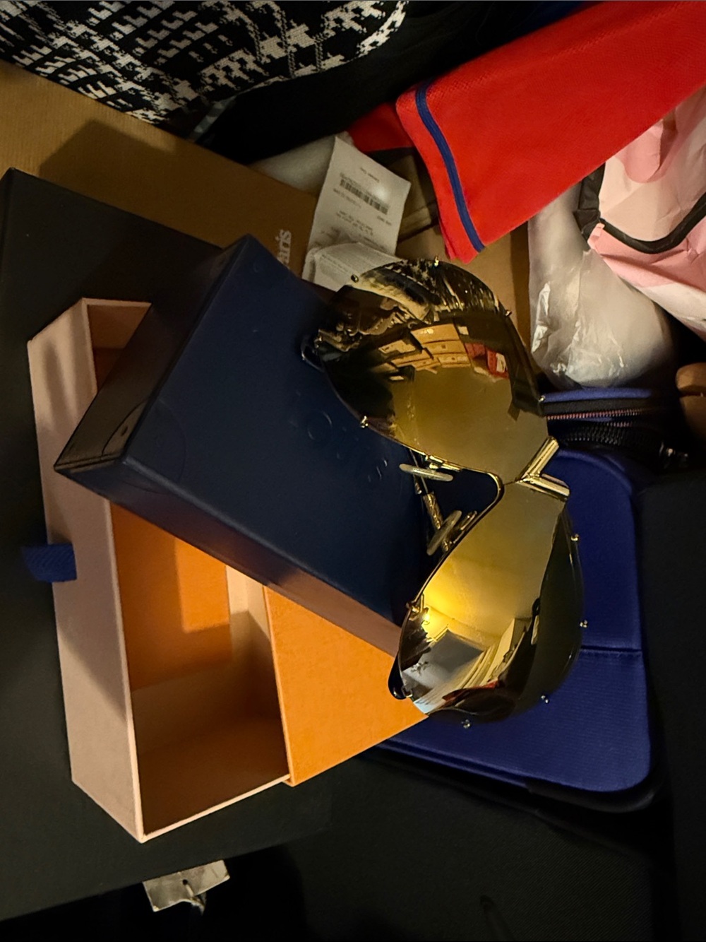 Gold Mirrored Visor Sunglasses - Unbranded